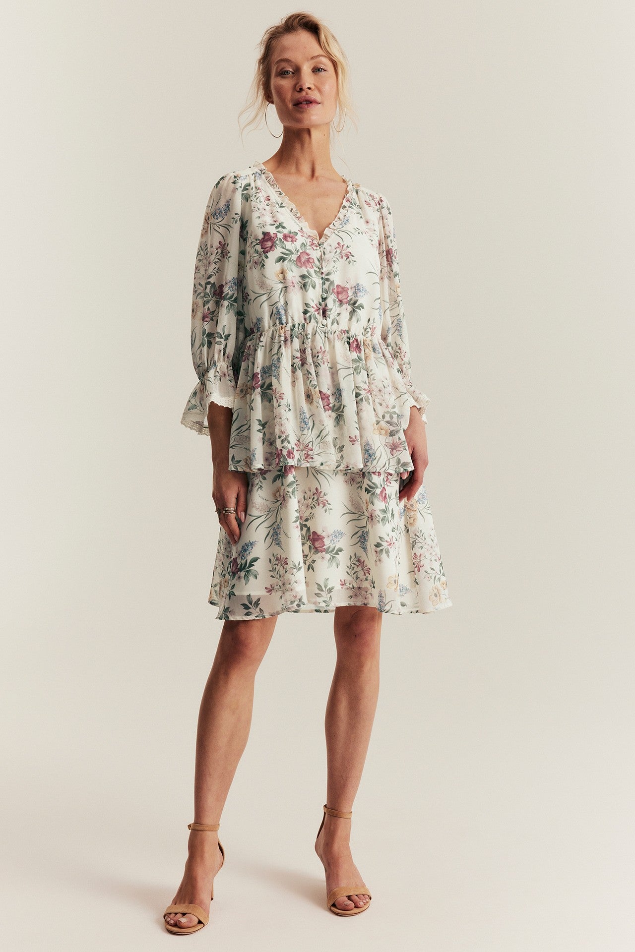Women's floral chiffon dress