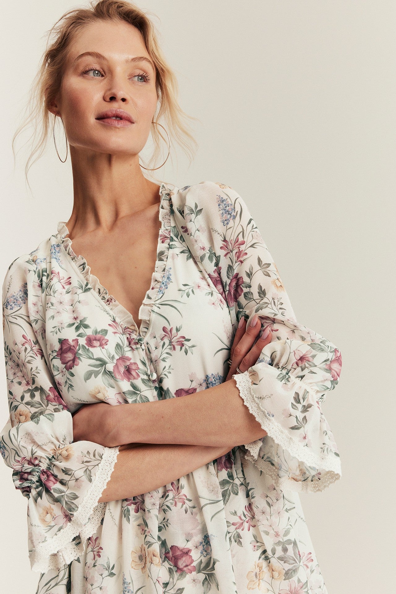 Women's floral chiffon dress