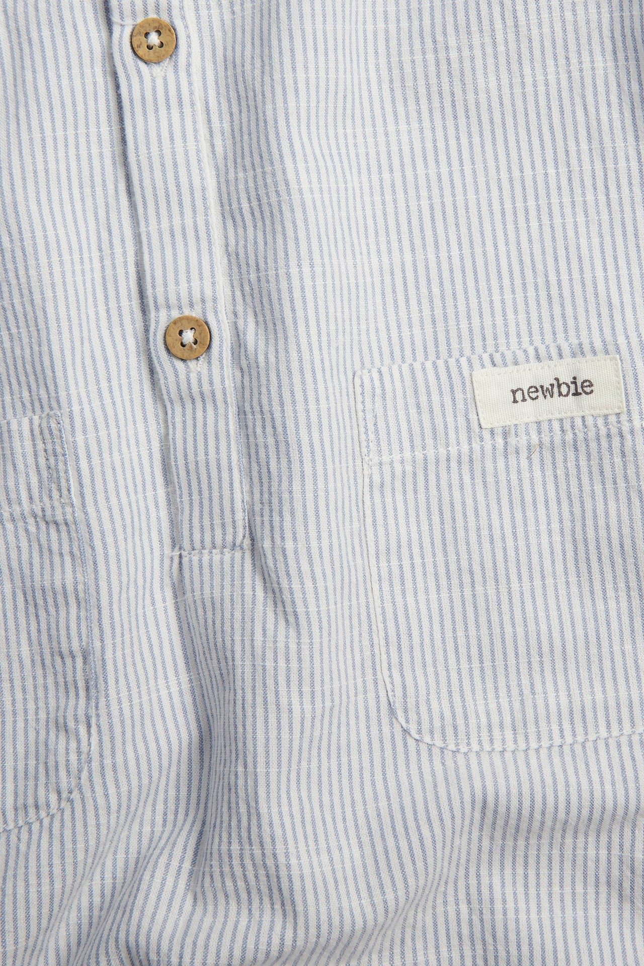 Baby blue woven romper with sailor collar