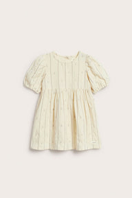 Baby cream striped dress with sailboats