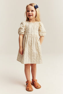 Kids cream dress with sailboats