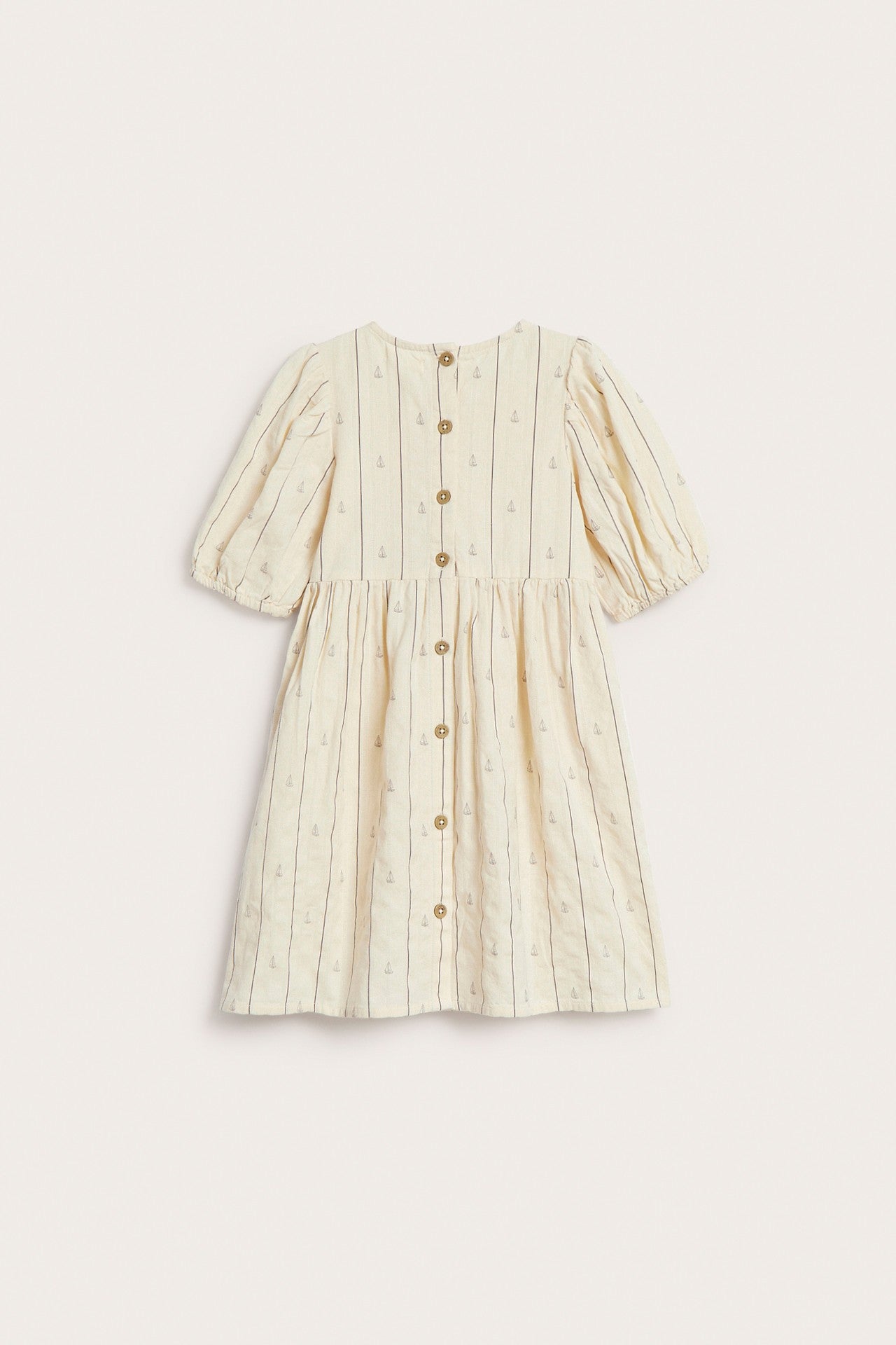Kids cream dress with sailboats