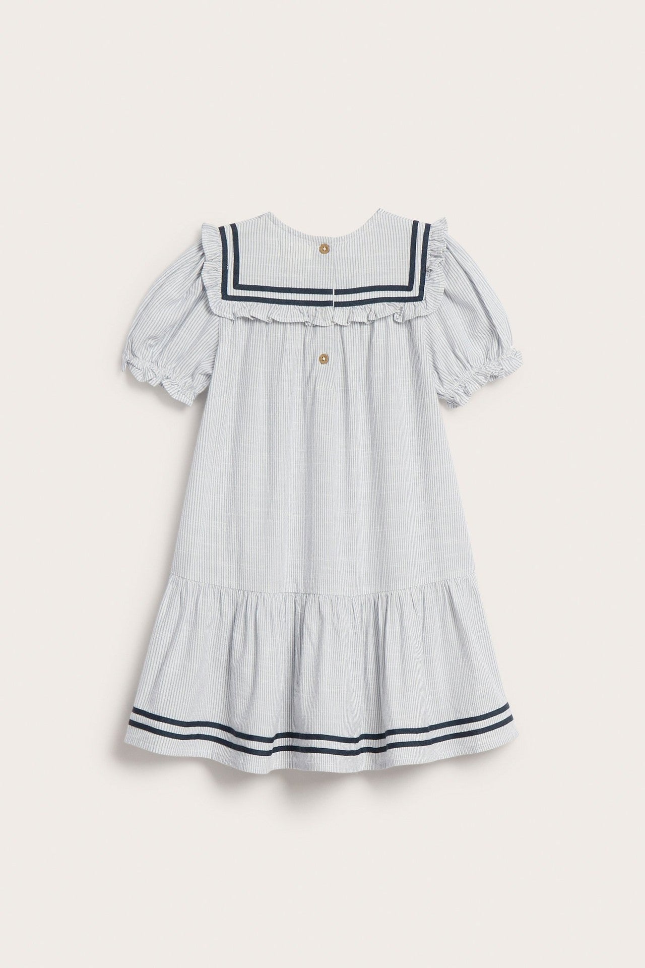 Kids striped dress with puff sleeves