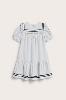Kids striped dress with puff sleeves