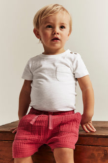 Baby white short-sleeved bodysuit