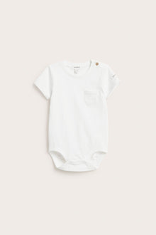 Baby white short-sleeved bodysuit