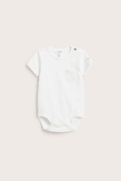 Baby white short-sleeved bodysuit