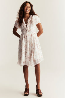 Women’s white floral chiffon dress