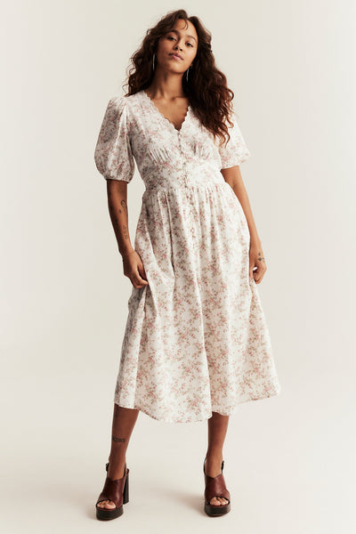 Women’s white floral dress