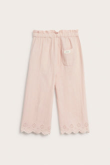 Kids pink trousers with embroidery