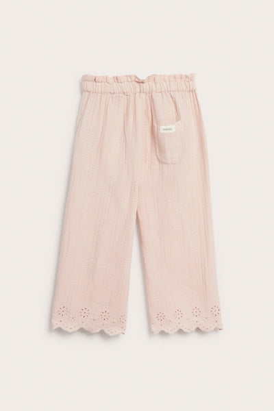 Kids pink trousers with embroidery