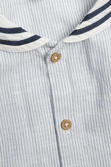 Kids blue shirt with sailor collar