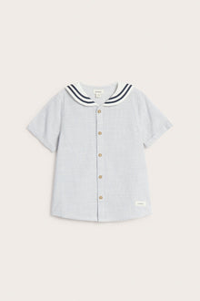 Kids blue shirt with sailor collar