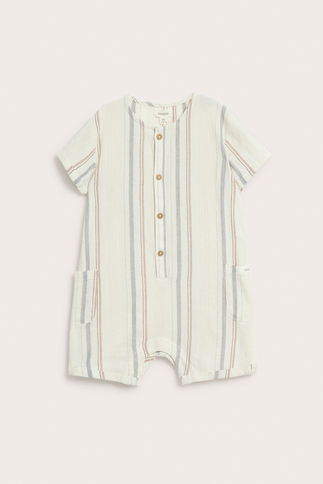 Baby striped short-sleeved romper