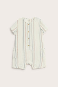 Baby striped short-sleeved romper