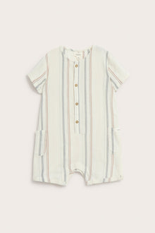 Baby striped short-sleeved romper