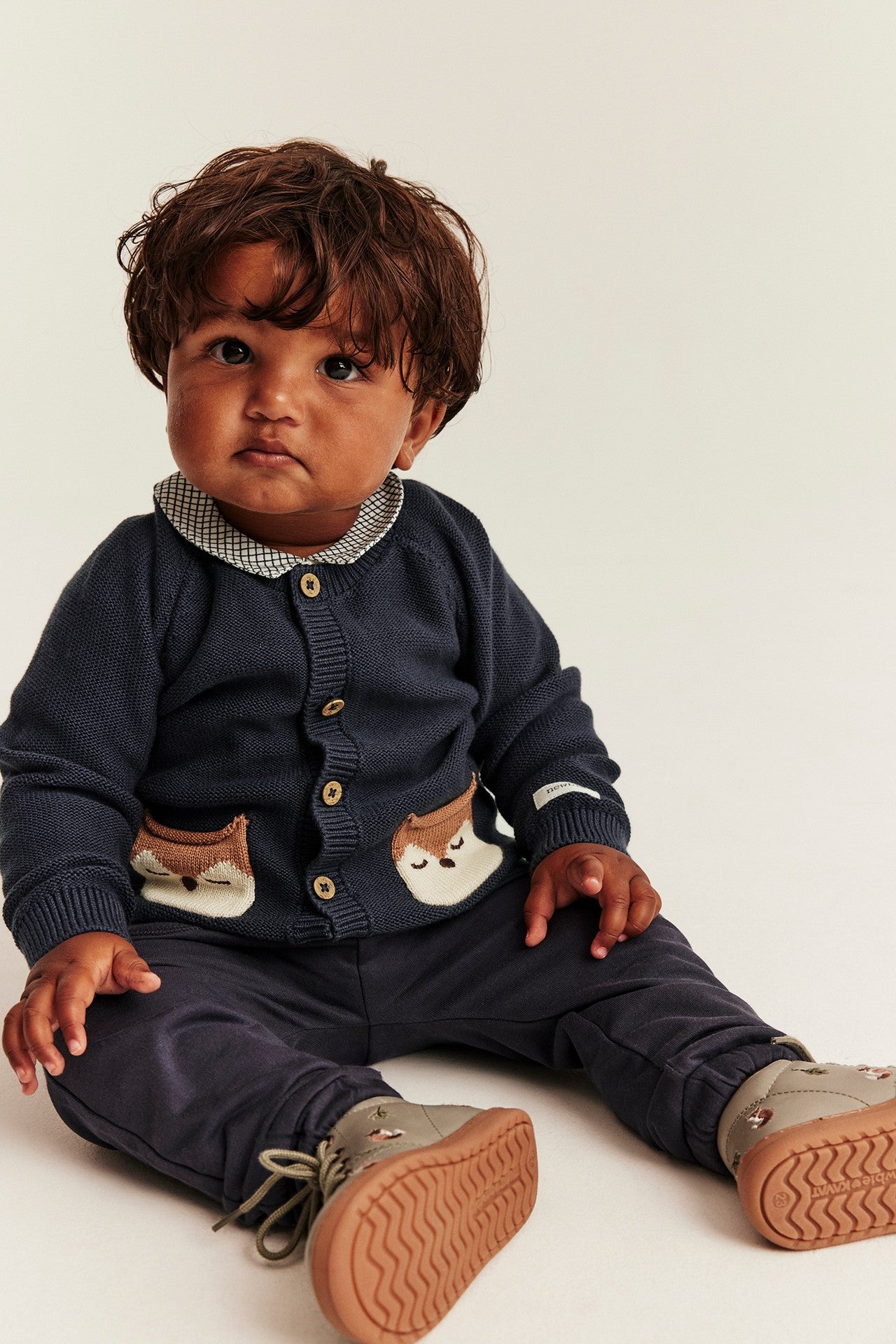 Baby blue knitted cardigan