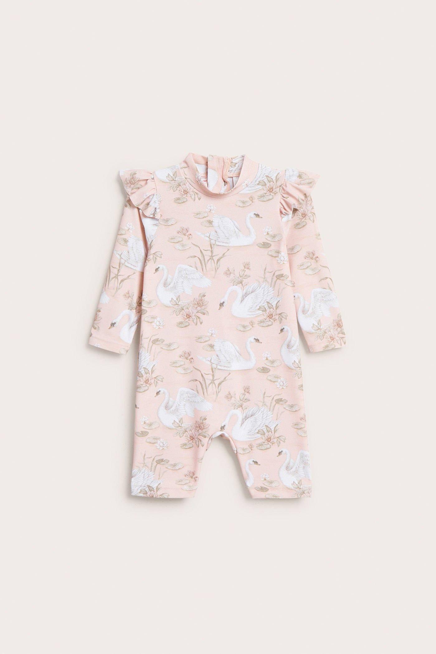 Baby & kids' pink swan UV suit with frills