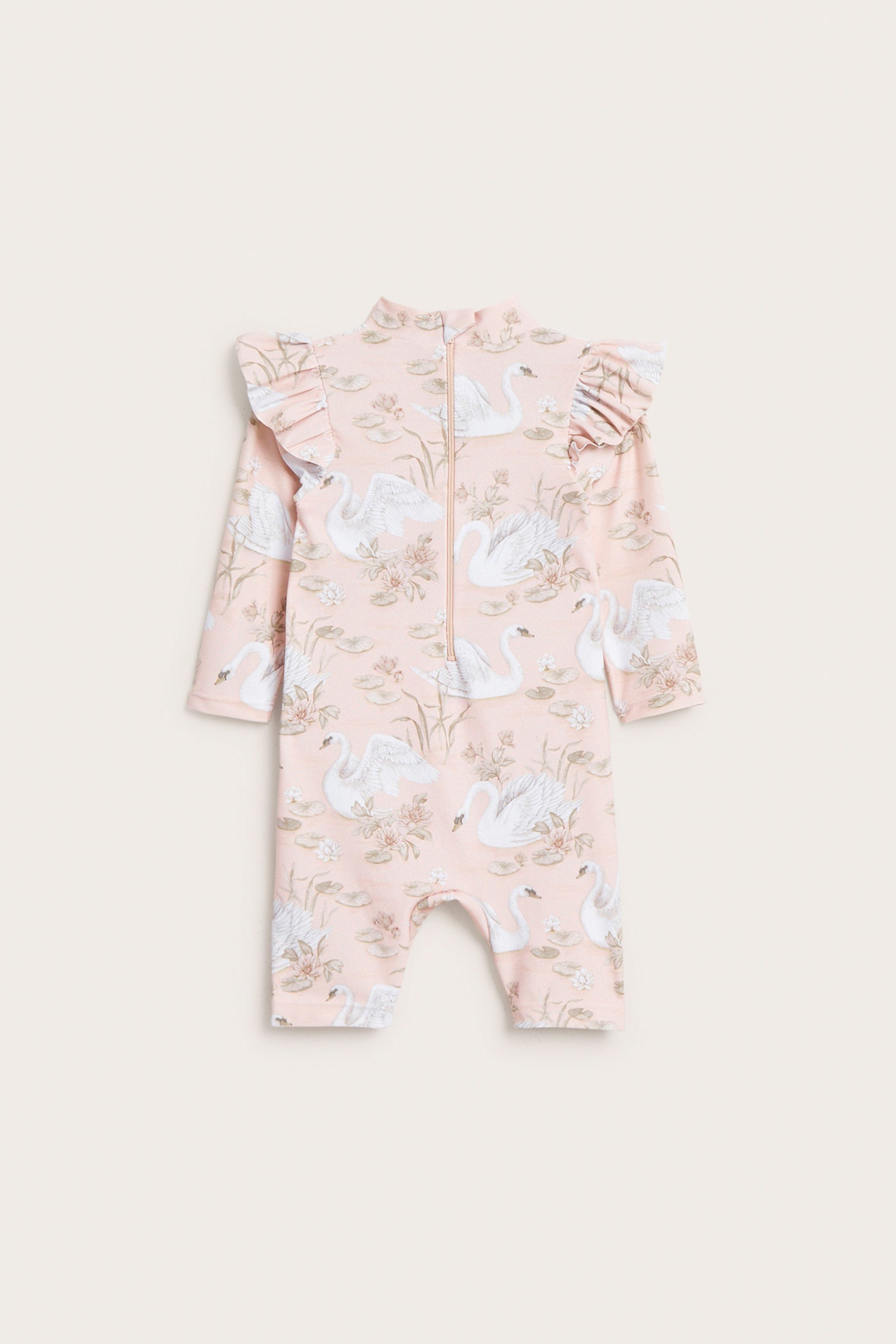 Baby & kids' pink swan UV suit with frills