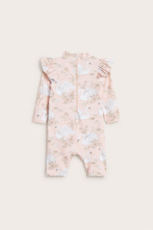 Baby & kids' pink swan UV suit with frills
