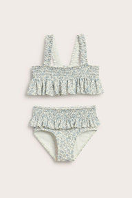 Baby & kids floral bikini with smock and frill