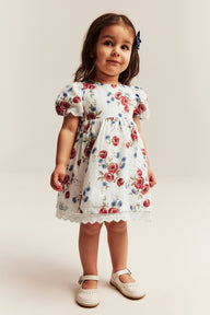 Baby white floral dress