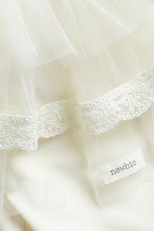 Baby white leggings with tulle skirt