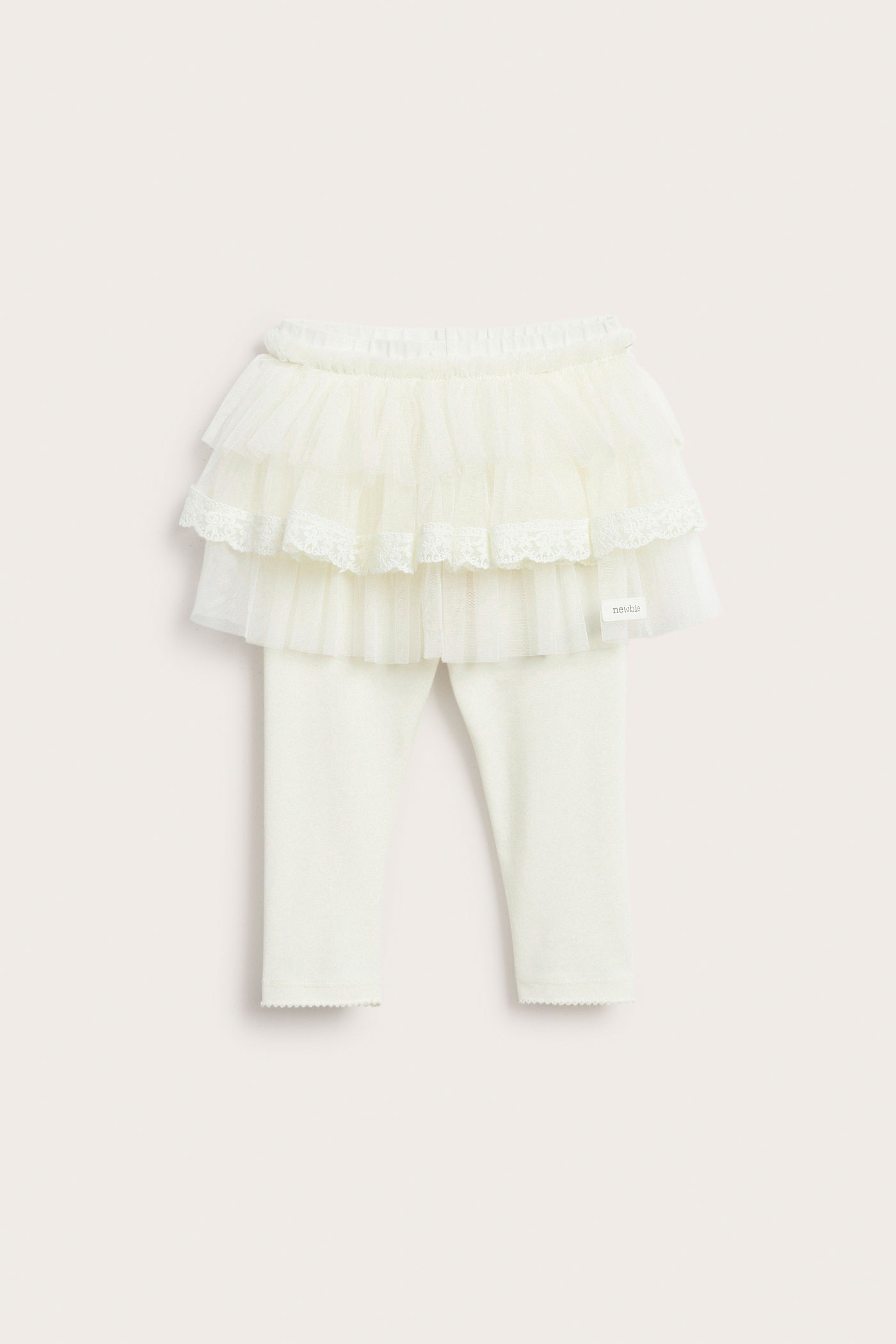 Baby white leggings with tulle skirt