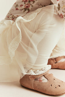 Baby white leggings with tulle skirt