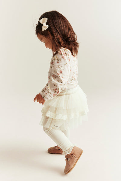 Baby white leggings with tulle skirt