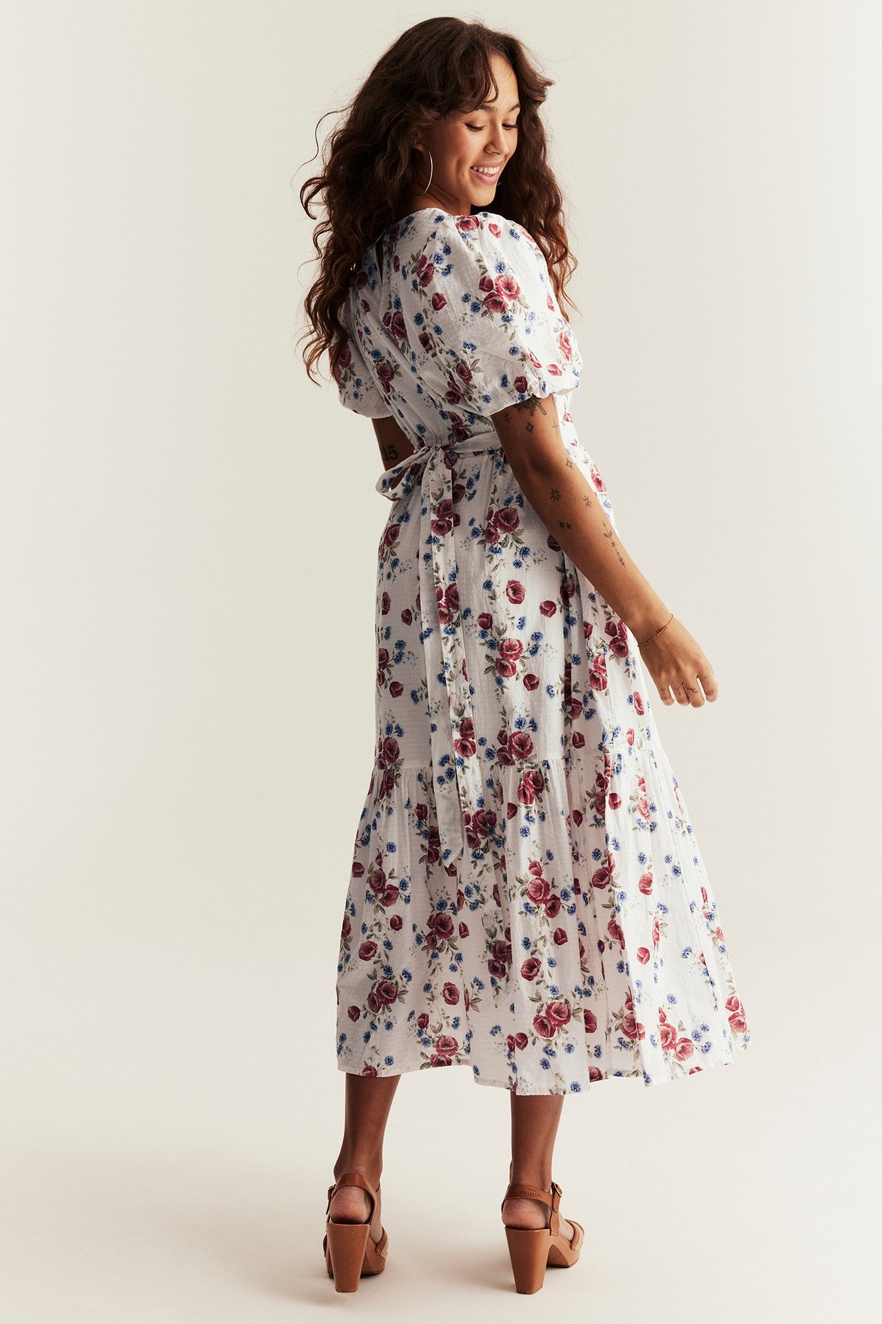 Women's white floral dress