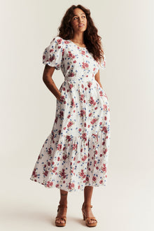 Women's white floral dress