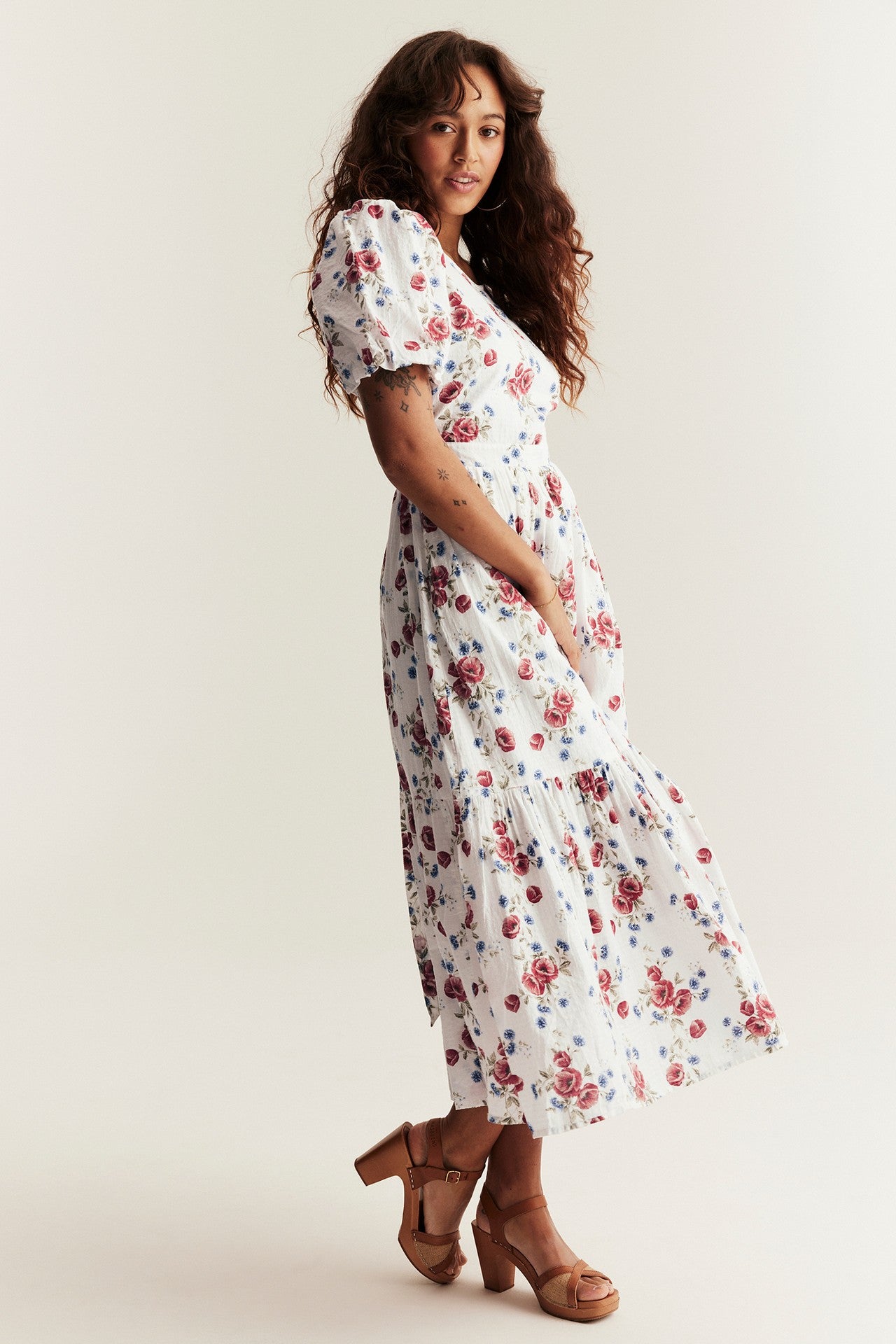 Women's white floral dress