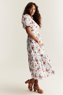 Women's white floral dress