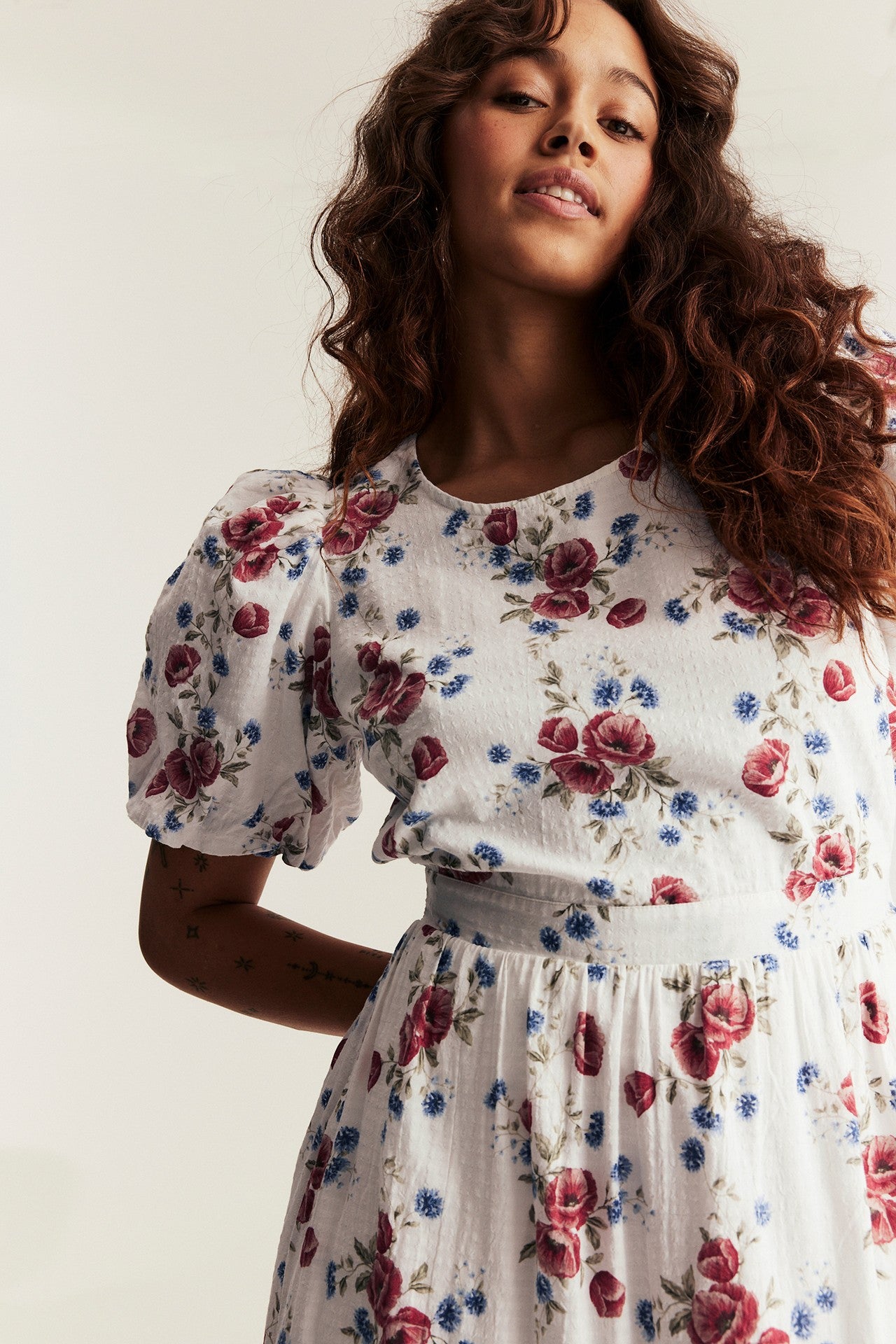 Women's white floral dress