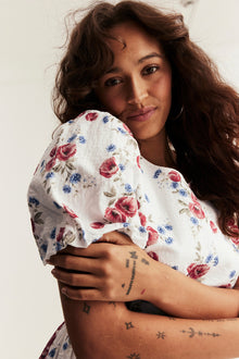 Women's white floral dress