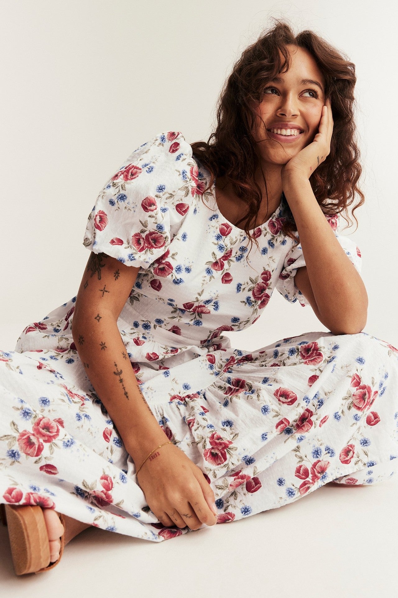 Women's white floral dress