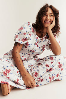 Women's white floral dress