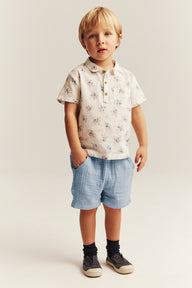Kids blue muslin shorts