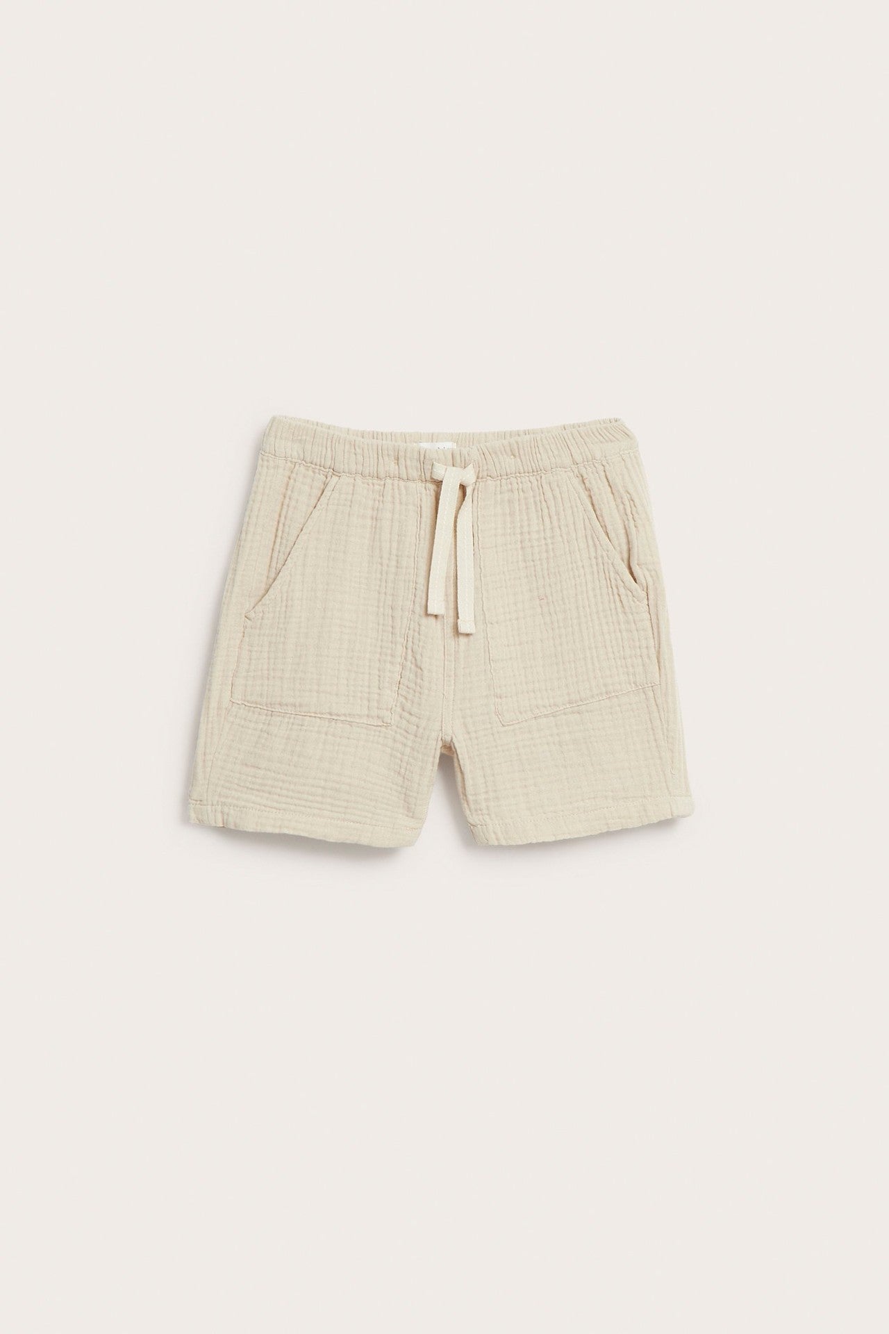 Kids beige muslin shorts