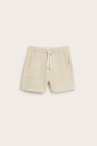 Kids beige muslin shorts