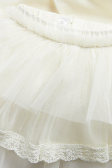Kids white leggings with tulle skirt