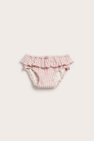 Baby pink checkered swim shorts