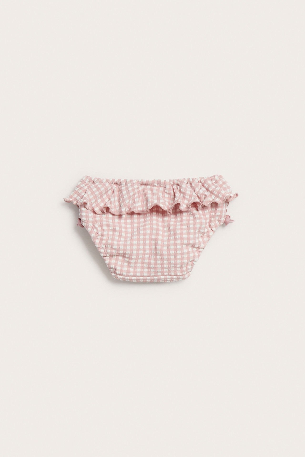 Baby pink checkered swim shorts