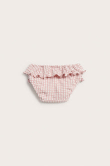 Baby pink checkered swim shorts