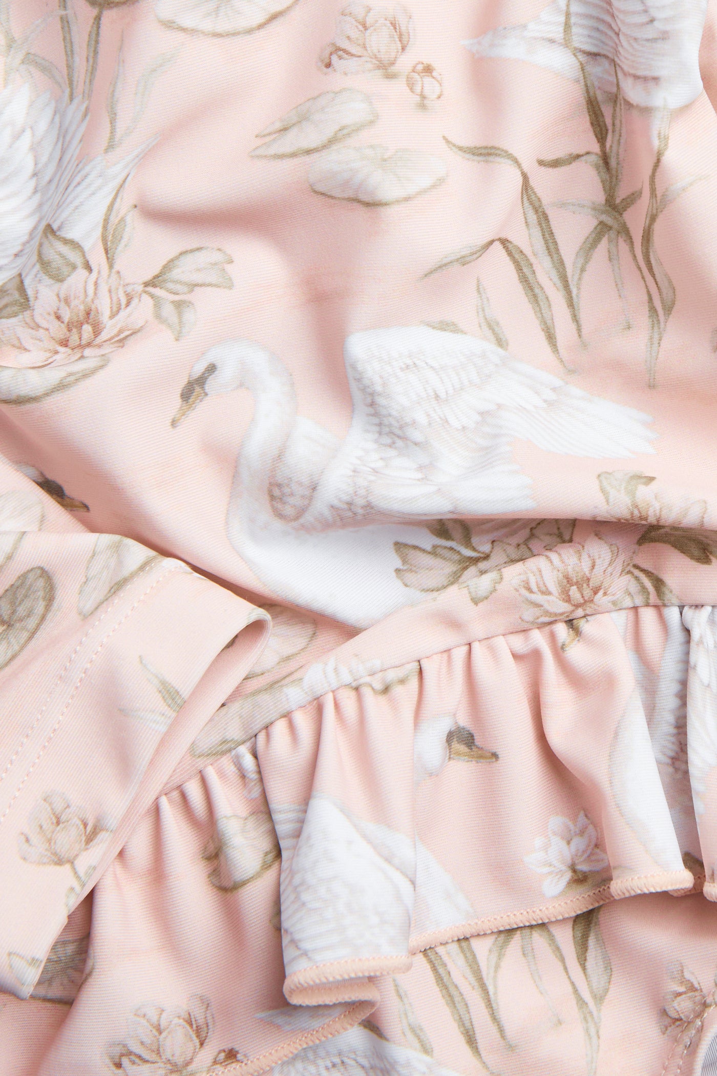 Kids pink swan UV swimsuit