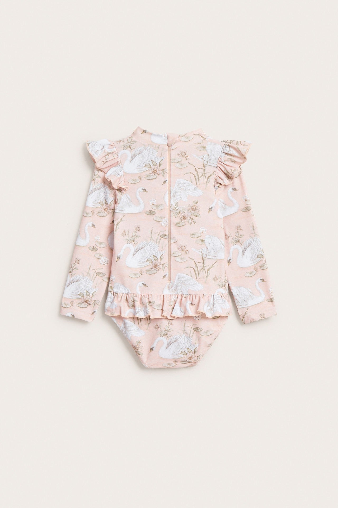 Kids pink swan UV swimsuit