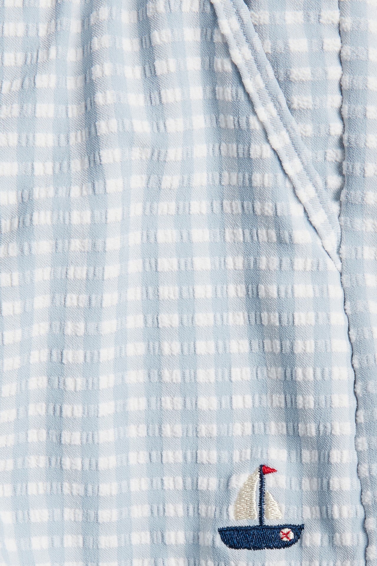 Kids blue checked swim shorts