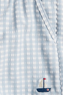Kids blue checked swim shorts
