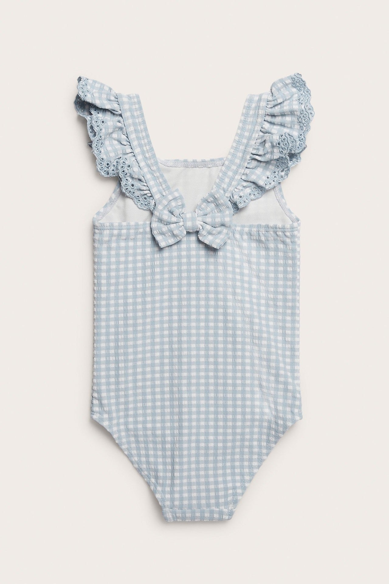 Baby & Kids blue checked frilled swimsuit